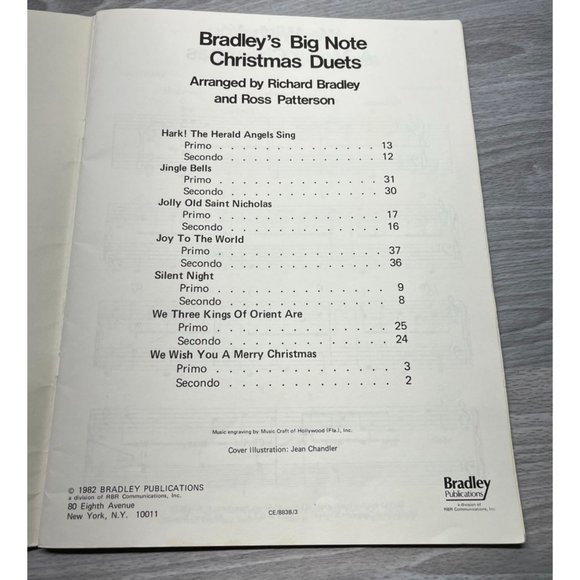 Bradleys Big Note Christmas Duets Piano Song Book 7 Songs Sheet Music 1982 - Picture 2 of 7